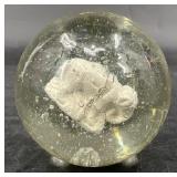 Sulfide Elephant Marble Paperweight