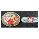 Hand Made Italian Mosaic Brooch & Bar Pin