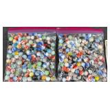 2 Bags of Glass Marbles w Varied Colors
