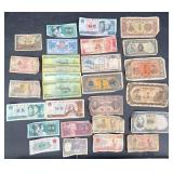 Vntg Asian Paper Currency w Various Denominations