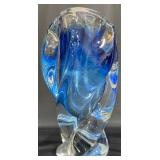 Cobalt Blue Sommerso Art Glass Vase