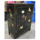 Vintage Black Lacquered Painted Cabinet