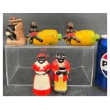 Vntg Black Americana Salt & Pepper Shakers +