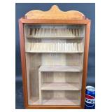 Wooden Curio Cabinet w Shelves & Glass Door