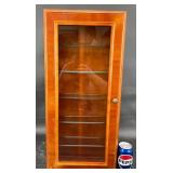 Wooden Wall Cabinet w Glass Shelves
