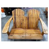 Wooden Adirondack Two-Seater Bench