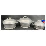 3 Vntg Guardian Service Aluminumï¿½Cook Pots w Lids