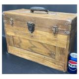 Vntg Chet Kress Star Wood Tool Chest w Drawers
