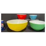4-Pc Vintage Pyrex Primary Mixing Bowl Set
