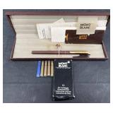 Montblanc Brown Slimline Luxury Fountain Pen, Case