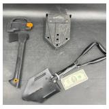New Eddie Bauer Folding Shovel & Fiskars Hatchet