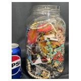 Jar of Assorted Fashion Jewelry