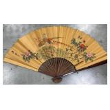 Antique Chinese Hand Painted Fan w Peacock