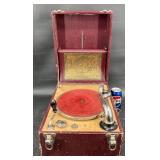 Antique Suitcase Gramophone Phonograph Player
