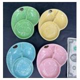 4 Vntg Shawnee Pottery Coasters Ashtrays Set
