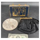 3 Purses Handbags ï¿½ Tyrolean Box, Satin, 1930ï¿½s