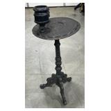 Vntg Handcrafted Carved Wood Side Smokerï¿½s Table