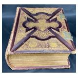 Antique 1890 Holy Bible w Clasp & Illustrations
