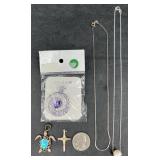 Sterling Silver Pendants & Chains Lot