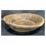 Large Primitive Hewn Wood Dough Bowl