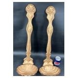 Pair Vntg MCM Royal Giant Metal Wall Decor Ladles