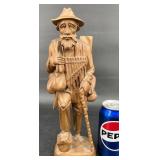 Hand-Carved Wooden Folk Art Man Figure