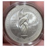 2014 Civil Rights Act Unc Silver Dollar w Box, COA