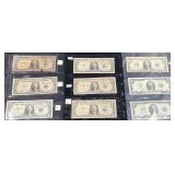 1935 & 1957 Silver Certificate $1 Bills, $2 Bills