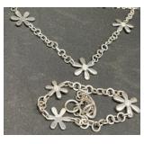 Folli Follie Silver Flowers Necklace Bracelet Set