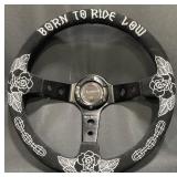Born to Ride Low Suede Steering Wheel Bull Boost