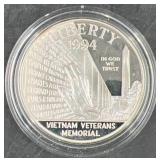 1994 Vietnam Veterans Memorial Silver Dollar