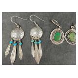 2 Pairs of Sterling Silver Earrings