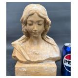 Attila Tivadar Repro Chalkware Woman Sculpture