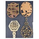 4 Assorted Vintage Decorative Trivets