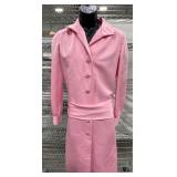 Vintage 1950ï¿½s Teal Traina Pink Dress Coat w Sash