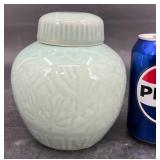 Vintage Celadon Green Porcelain Ginger Jar
