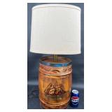 Hand-Painted Barrel-Shaped Table Lamp Works