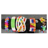 Ethnic Bracelets w African Trade Beads, Nepal +