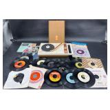 Vntg RCA Cordless Phonograph Record Player w 45s