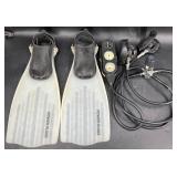 Power Plana Scuba Diving Fins w Gauges, Regulator
