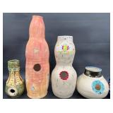 4 Handmade Ceramic Udu Vase Drums