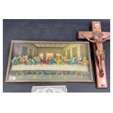 1956 Last Supper 3D Art & Crucifix Wall Hanging