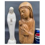 2 Madonna Mother Mary Figure Statues