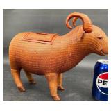 Rare MCM Chinese Wicker Ram Basket