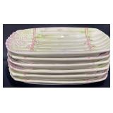 6 Italy Majolica Asparagus Serving Plates #4964