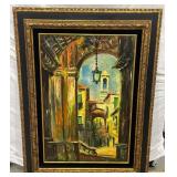Vintage Signed Oil Painting w Ornate Frame, Mexico