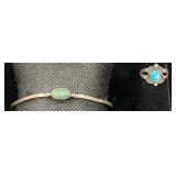 Turquoise & Sterling Bracelet & Ring Nat. American