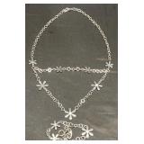 Folli Follie Silver Flowers Necklace Bracelet Set