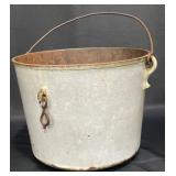 Large Vintage Enamelware Cast Iron Pot