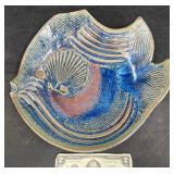 Vintage BLC Studio Glazed Pottery Art Fish Plate
